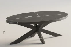Salontafel Otis Ovaal Zwart 130 cm
