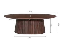 Salontafel River Ovaal Donkerbruin 120 cm