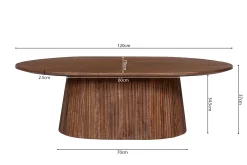 Salontafel River Ovaal Lichtbruin 120 cm