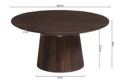 Salontafel River Rond Donkerbruin 80 cm