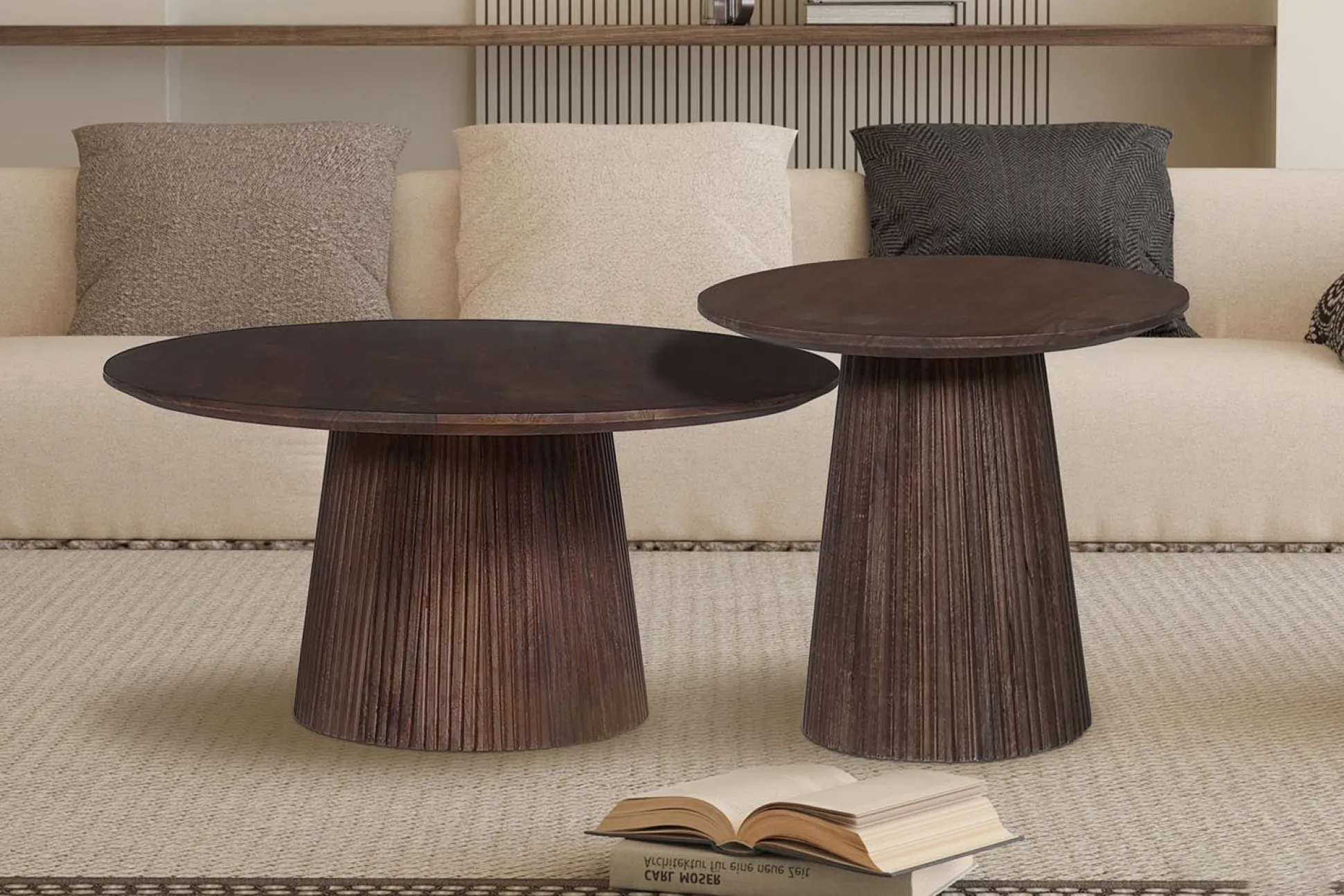 Salontafel River Rond Donkerbruin 80 cm