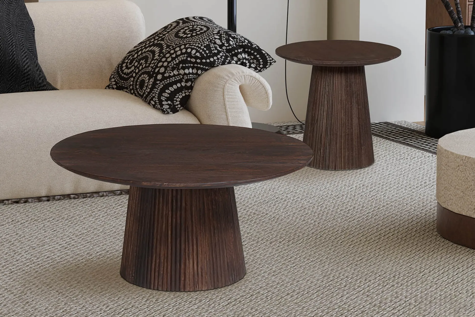 Salontafel River Rond Donkerbruin 80 cm