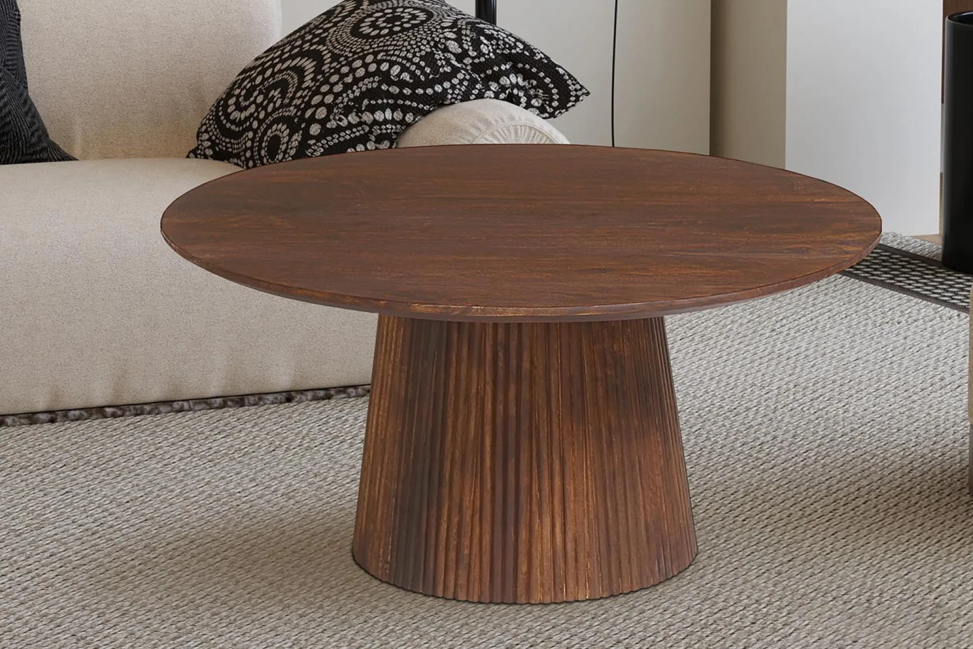 Salontafel River Rond Lichtbruin 80 cm