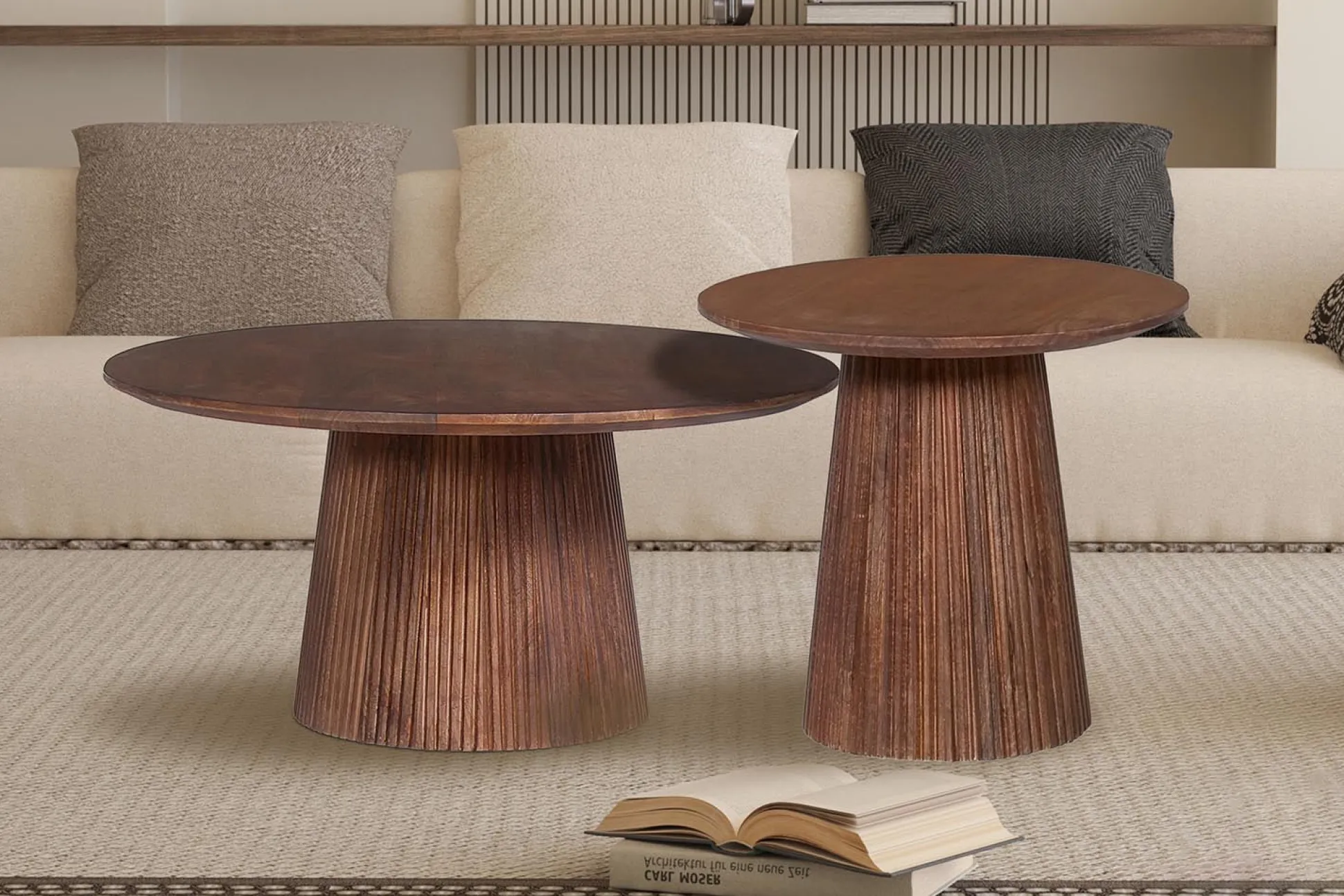 Salontafel River Rond Lichtbruin 80 cm