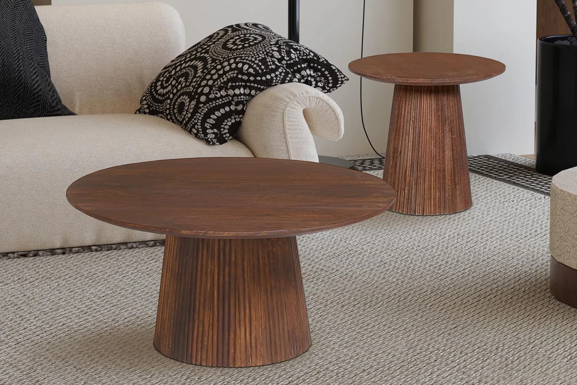 Salontafel River Rond Lichtbruin 80 cm