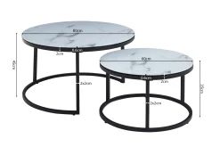 Salontafelset Fréderique Wit Marmer