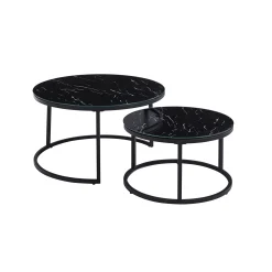 Salontafelset Fréderique Zwart Marmer