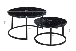 Salontafelset Fréderique Zwart Marmer