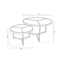 Salontafelset India Zwart