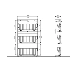 Schoenenkast Eleonore Grafiet 71 cm