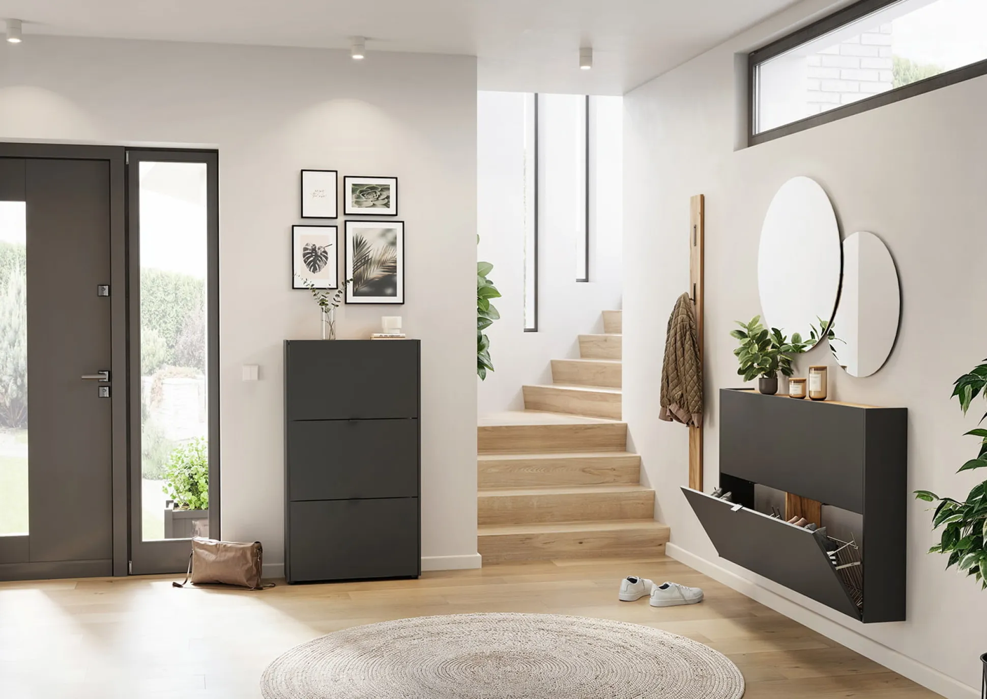 Schoenenkast Eleonore Grafiet 71 cm