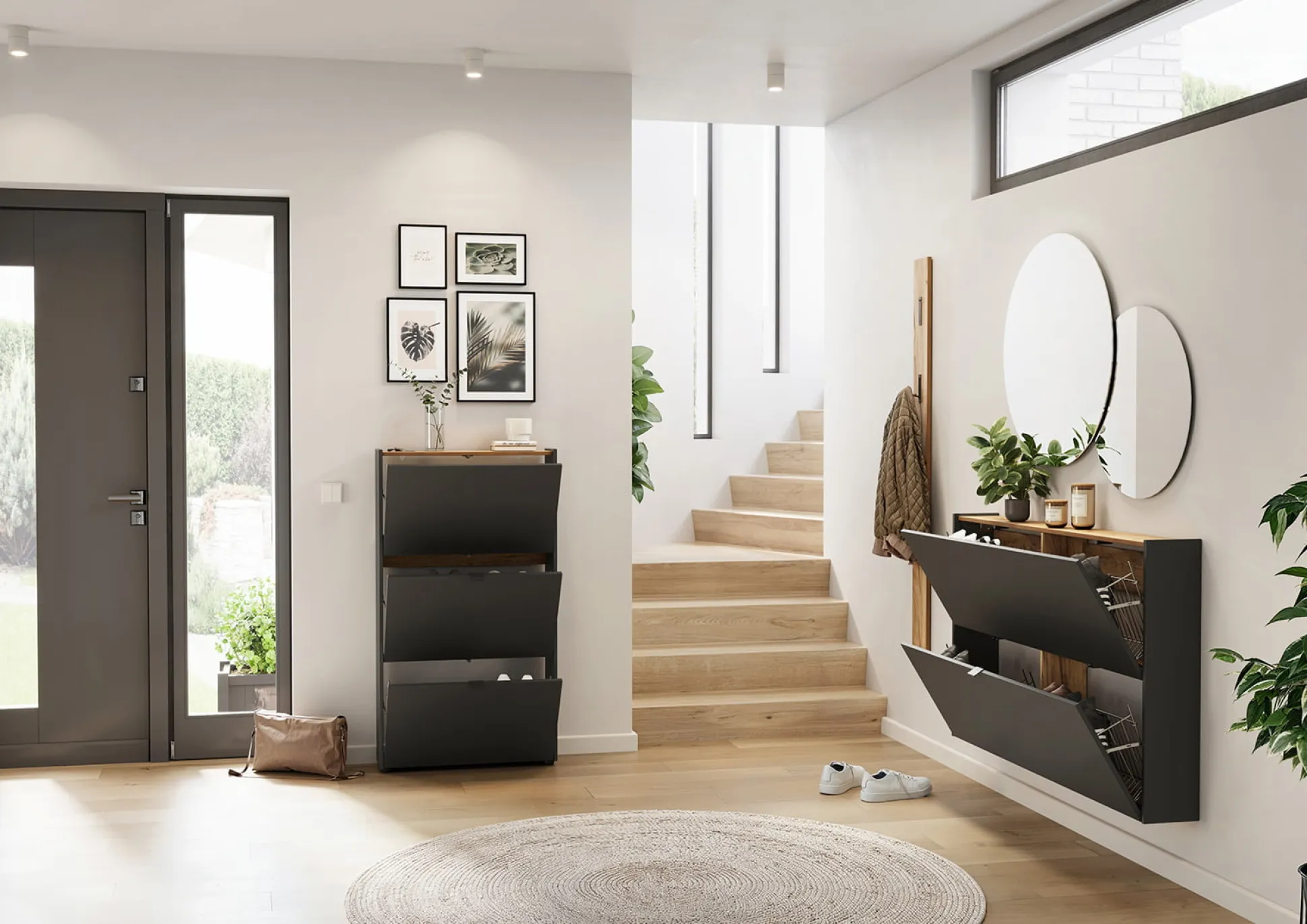 Schoenenkast Eleonore Grafiet 71 cm