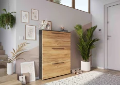 Schoenenkast Santana Grafiet Eiken 129 cm