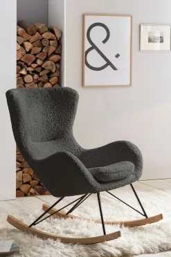 Schommelstoel Hannah Grijs-Teddy
