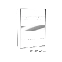 Schuifdeurkast Mekong Eiken 150cm