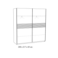 Schuifdeurkast Mekong Eiken 200cm
