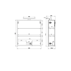 Spiegelkast Basalt Grafiet 60 cm