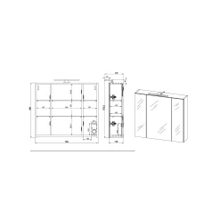 Spiegelkast Isabeau Grafiet