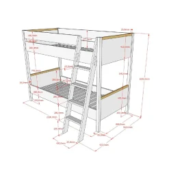 Stapelbed Dex Grenen Antraciet 90×200 cm