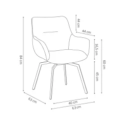 Stoel Denise Donkergrijs Teddy