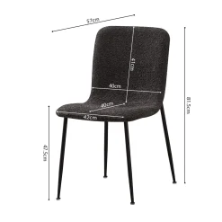 Stoel James Bouclé Grijs – Set van 2