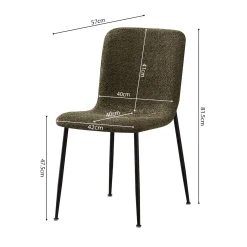 Stoel James Bouclé Groen – Set van 2