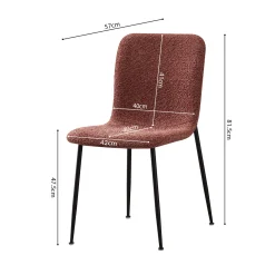 Stoel James Bouclé Roze – Set van 2