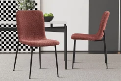 Stoel James Bouclé Roze – Set van 2