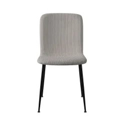 Stoel James Lichtgrijs Ribstof – Set van 2