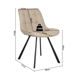 Stoel Johanna Beige – Set van 2