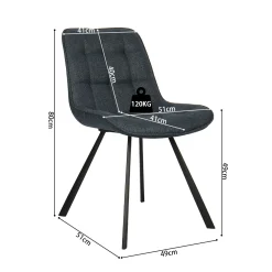 Stoel Johanna Donkerblauw – Set van 2