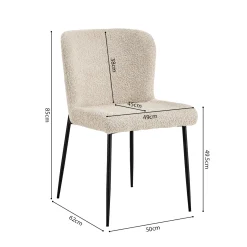 Stoel Jolie Bouclé Beige – Set van 2