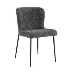 Stoel Jolie Bouclé Donkergrijs – Set van 2