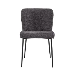 Stoel Jolie Bouclé Donkergrijs – Set van 2
