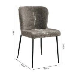 Stoel Jolie Bouclé Zand – Set van 2