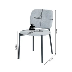 Stoel Killian Lichtgrijs – Set van 2