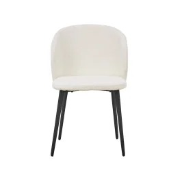 Stoel Lena Bouclé Wit – Set van 2