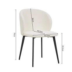 Stoel Lena Bouclé Wit – Set van 2