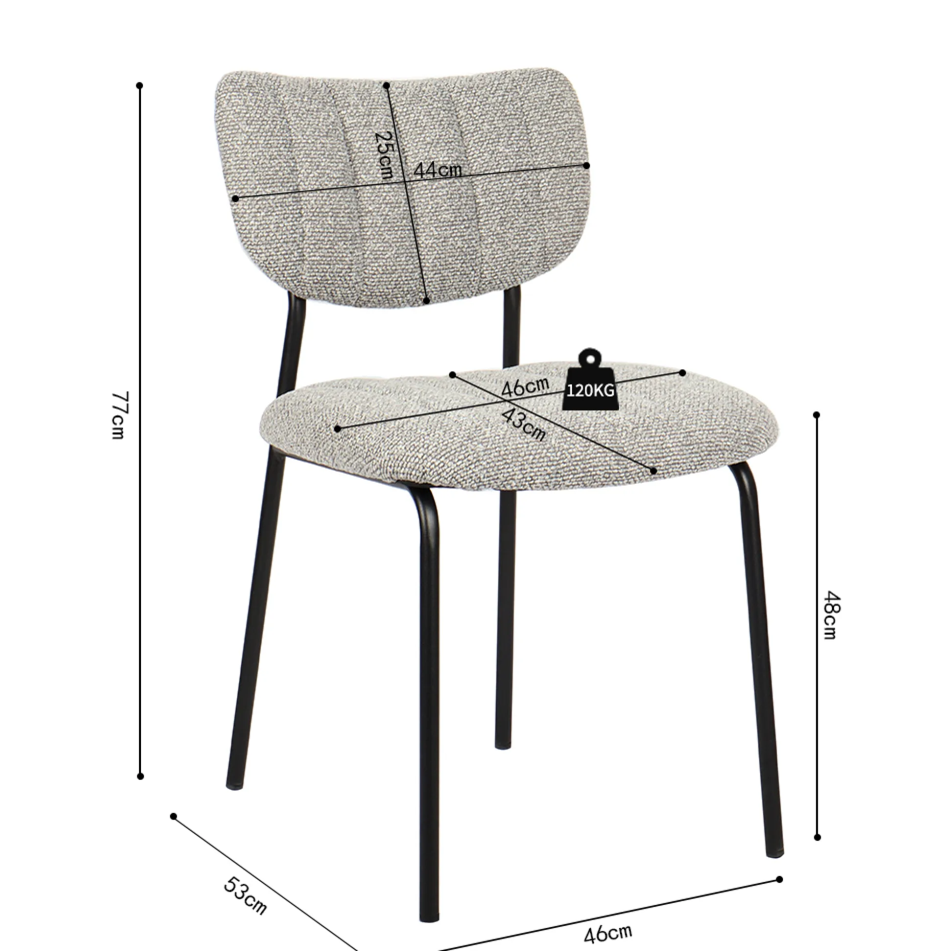 Stoel Lidy Lichtgrijs – Set van 2