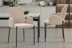 Stoel Maria Bouclé Zand – Set van 2