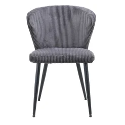 Stoel Marthe Grijs Ribstof – Set van 2