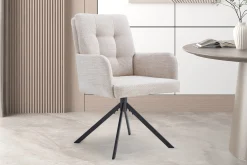 Stoel Mies Beige Stof – Set van 2