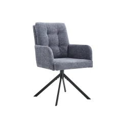 Stoel Mies Donkergrijs Stof – Set van 2