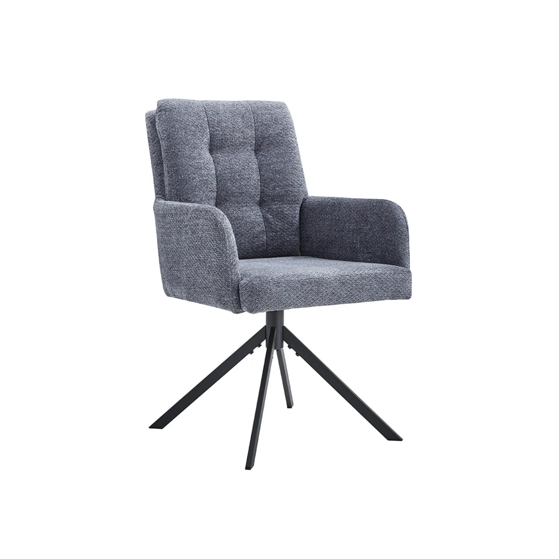 Stoel Mies Donkergrijs Stof – Set van 2