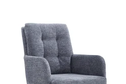 Stoel Mies Donkergrijs Stof – Set van 2