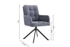 Stoel Mies Donkergrijs Stof – Set van 2