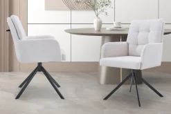 Stoel Mies Ecru Stof – Set van 2