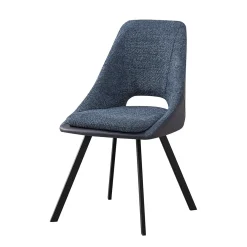 Stoel Nadine Bouclé Blauw – Set van 2