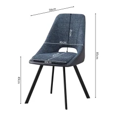 Stoel Nadine Bouclé Blauw – Set van 2