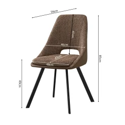 Stoel Nadine Bouclé Zand – Set van 2